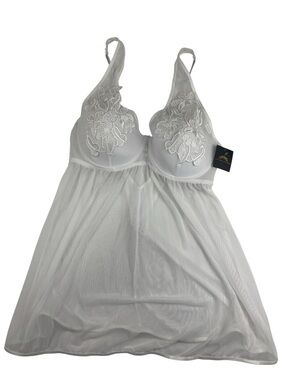 Just Sexy Lingerie Plus Size 2 Piece White Mesh Babydoll & Panties Size 2X NWT